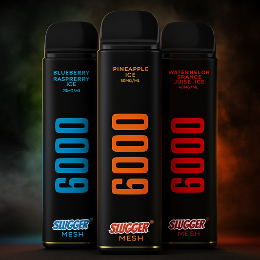 SLUGGER DISPOSABLE 6000 PUFFS 20MG- BLACK EDITION (ADJUSTABLE AIRFLOW)